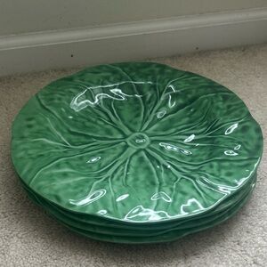 Gardeners Eden Set of 4 Green Melamine Green Cabbage Dinner Plates - 11 inches